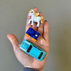 Mixed Mini Toy Bundle - Hot Wheels, Unicorn & Micro Truck